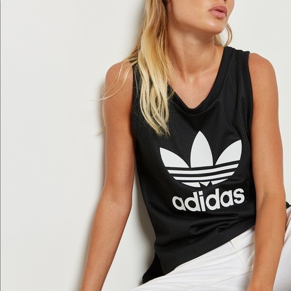 adidas Tops - Adidas Original Eqt Trefoil Black White Tank Sz Large